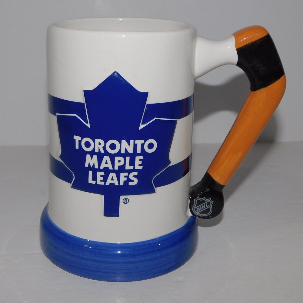 Toronto Maple Leafs Blue White Ceramic Beer Mug Stein Hockey Stick Handle NHL
